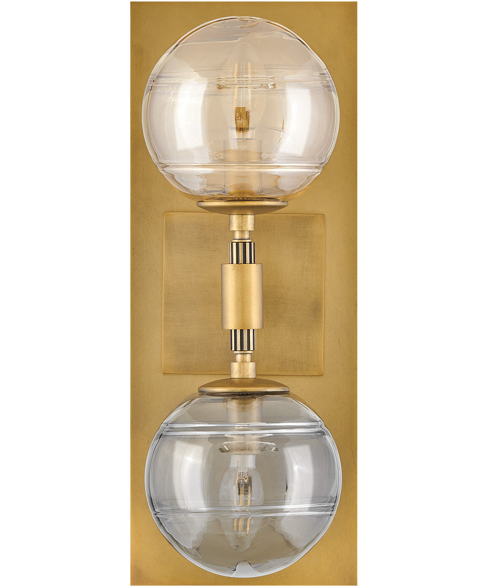 Oberon 2-Light Medium Two Light Sconce in Heritage Brass