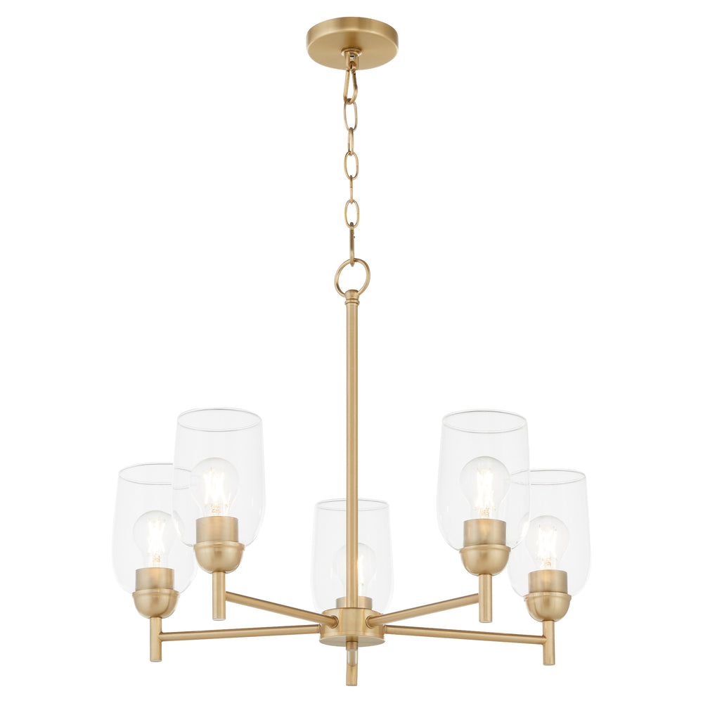 Wallinger 5-light Chandelier Aged Brass