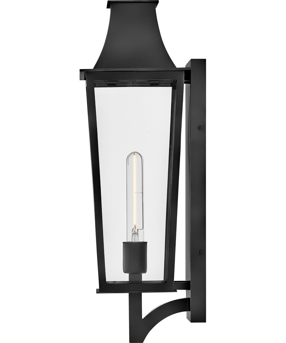 Georgetown 1-Light Large Wall Mount Lantern in Black