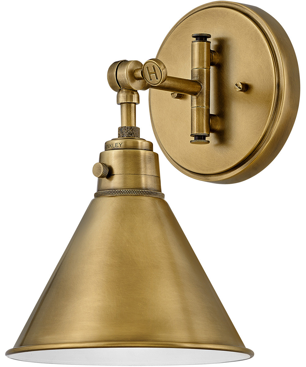 Arti 1-Light Small Single Light Sconce in Heritage Brass