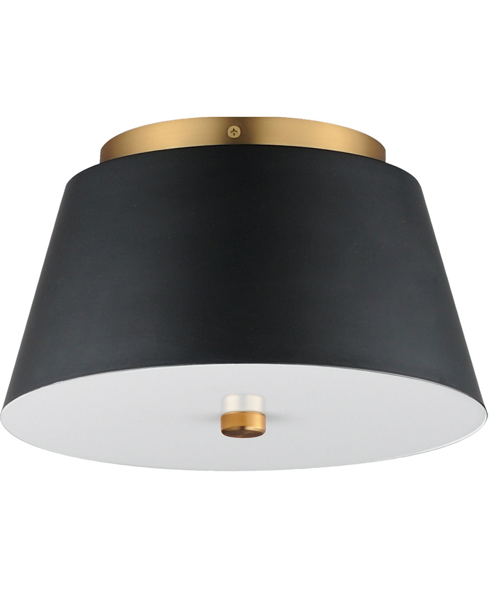 Miles 11 inch LED Flush Mount Black / Natural Aged Brass