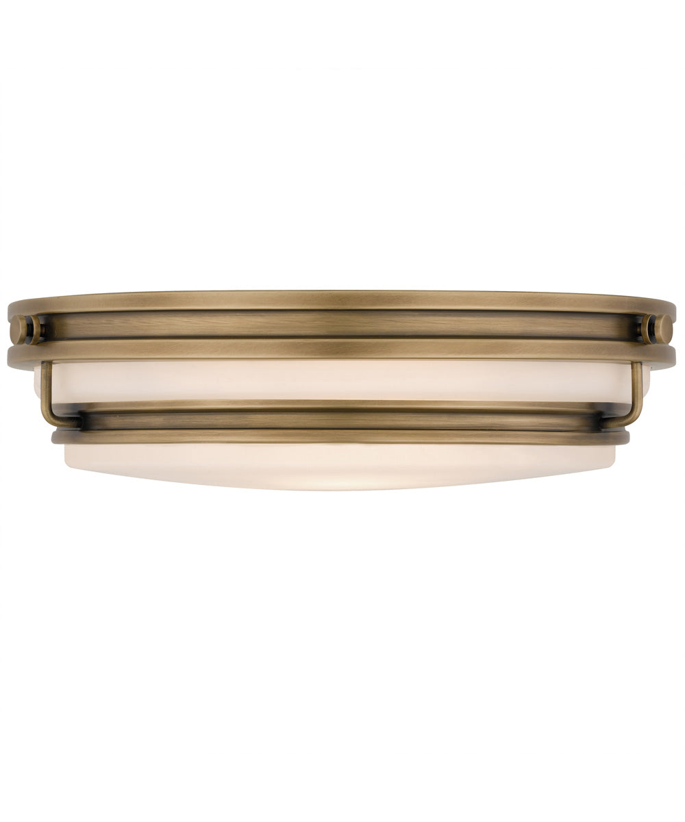 Quoizel Flush Mount Medium 3-light Flush Mount Weathered Brass