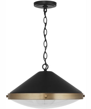 Polaris 1-Light Pendant Aged Brass and Black