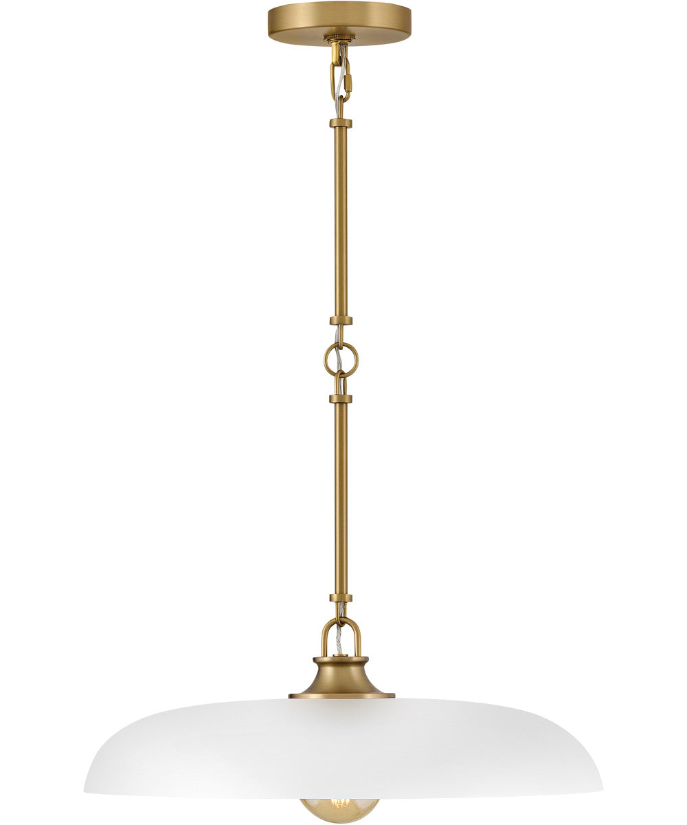 Sadie 1-Light Large Dome Pendant in Lacquered Brass