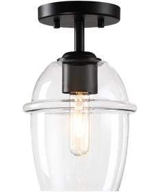 Summer Jazz 1 Light Semi Flush Mount Matte Black