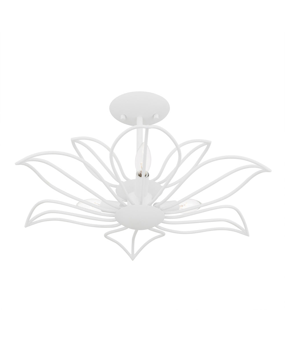 Tallulah Extra Large 3-light Semi Flush Mount Sand White