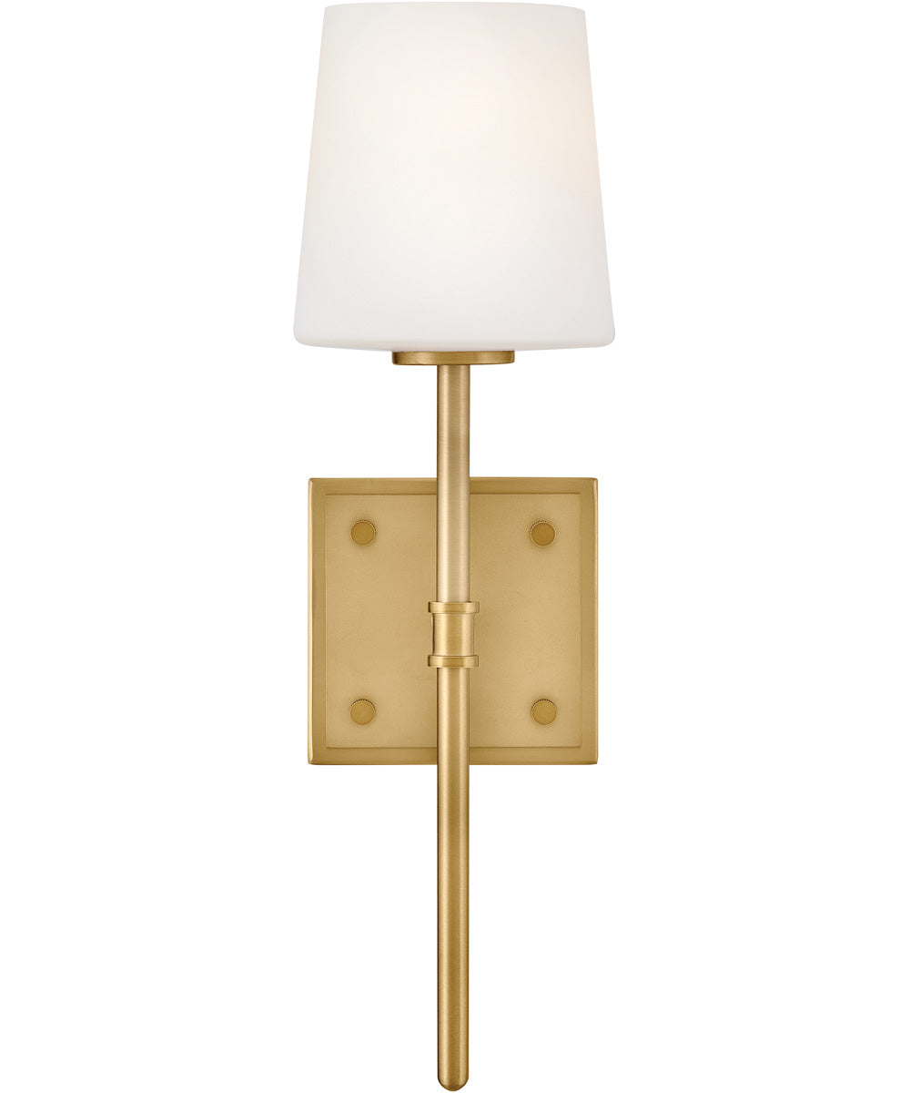 Saunders 1-Light Medium Sconce in Lacquered Brass