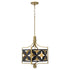 Mariposa 3-light Pendant Matte Black w/Aged Brass