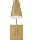 Bray 1-Light Medium Swing Arm Single Light Sconce in Lacquered Brass