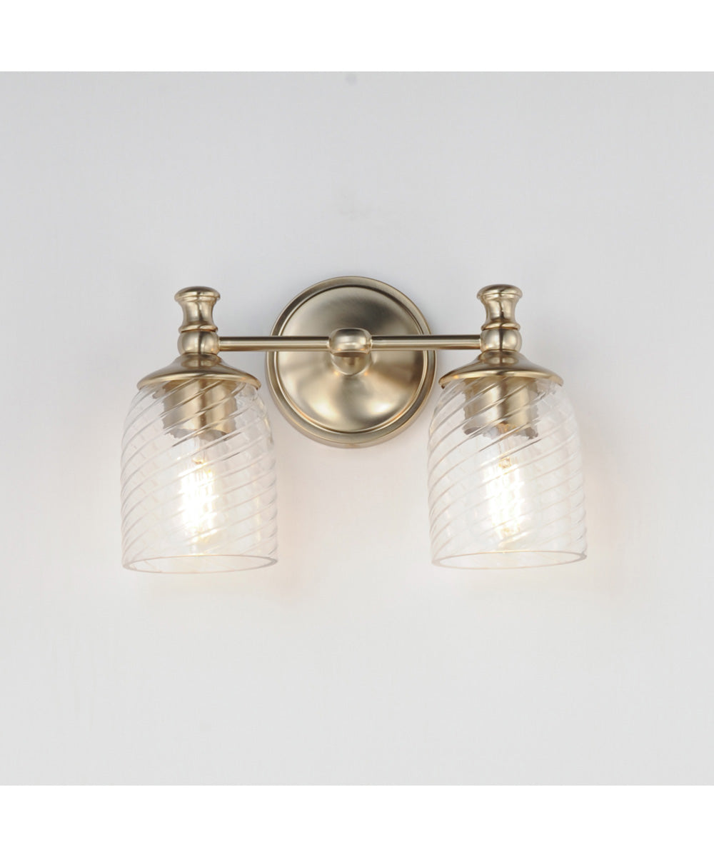 Swirl 2-Light Wall Sconce Satin Champagne