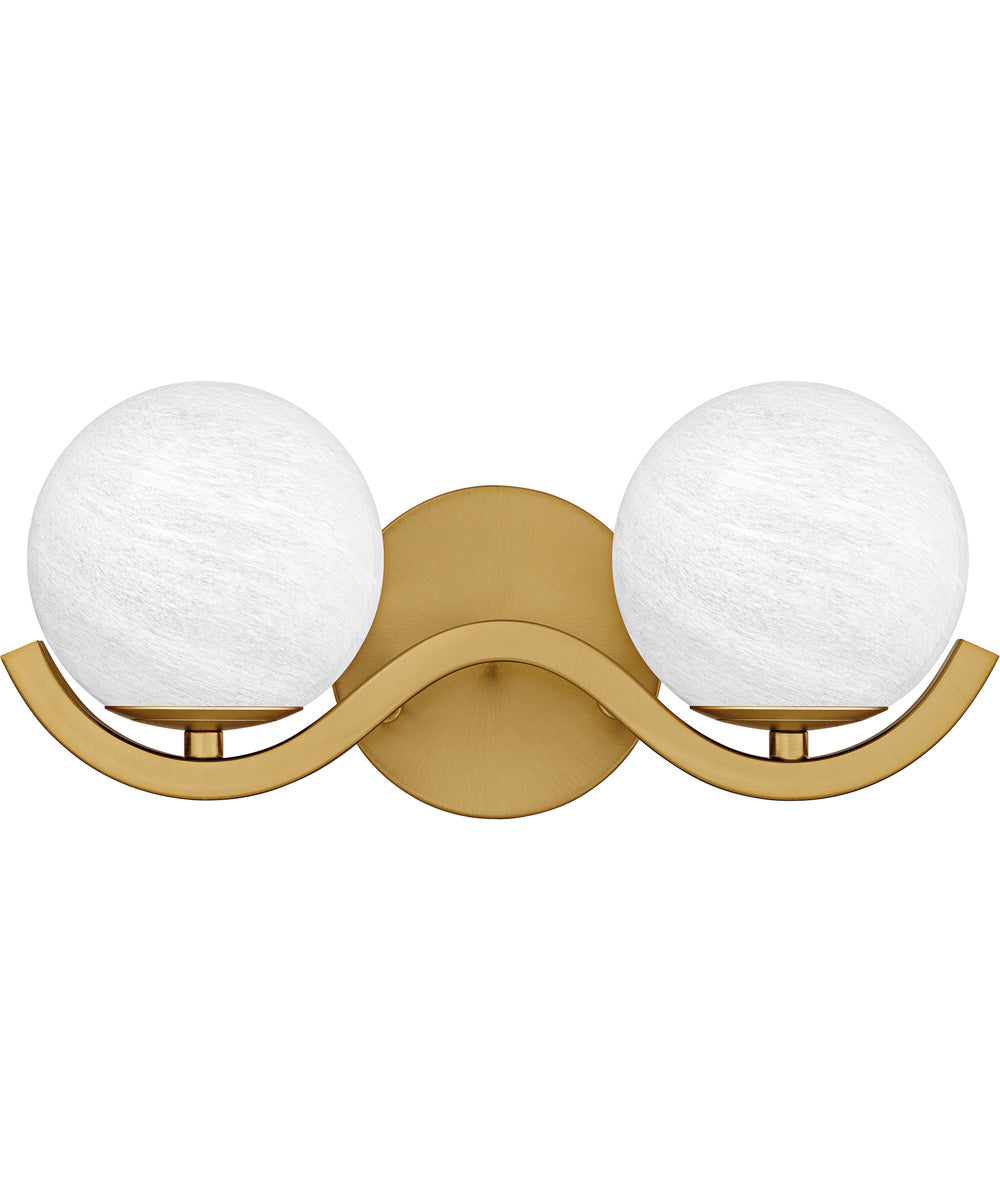 Spherical Medium 2-light Bath Light Aged Brass