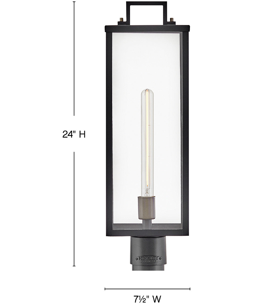 Catalina 1-Light Large Post Mount Lantern in Black