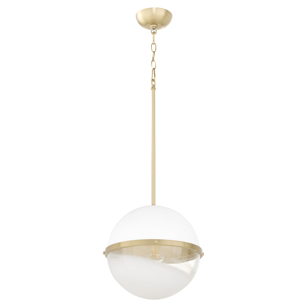 1-light Pendant Studio White w/ Aged Brass