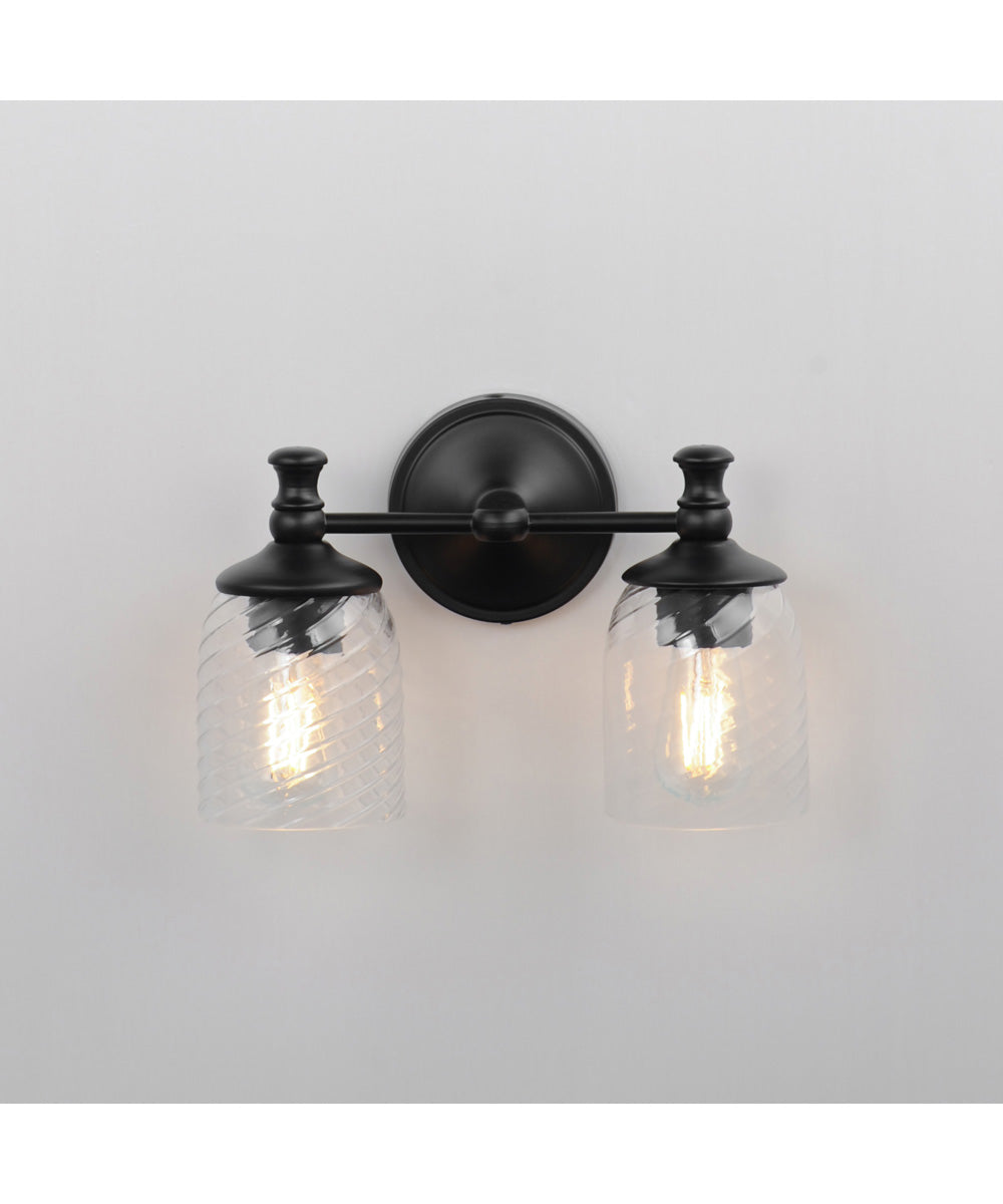 Swirl 2-Light Wall Sconce Black