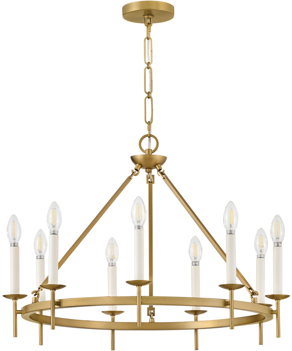 Copley 9-Light Medium Ring Chandelier in Lacquered Brass