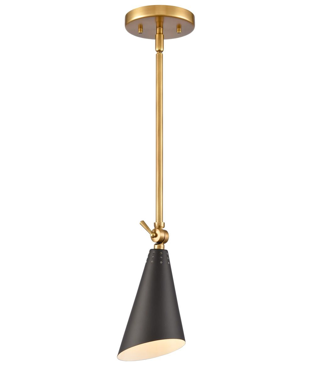 Luca 4.5'' Wide 1-Light Mini Pendant Natural Brass/Black