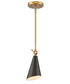 Luca 4.5'' Wide 1-Light Mini Pendant Natural Brass/Black