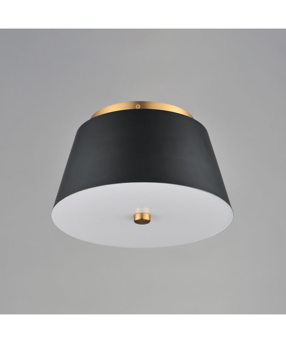 Miles 11 inch LED Flush Mount Black / Natural Aged Brass