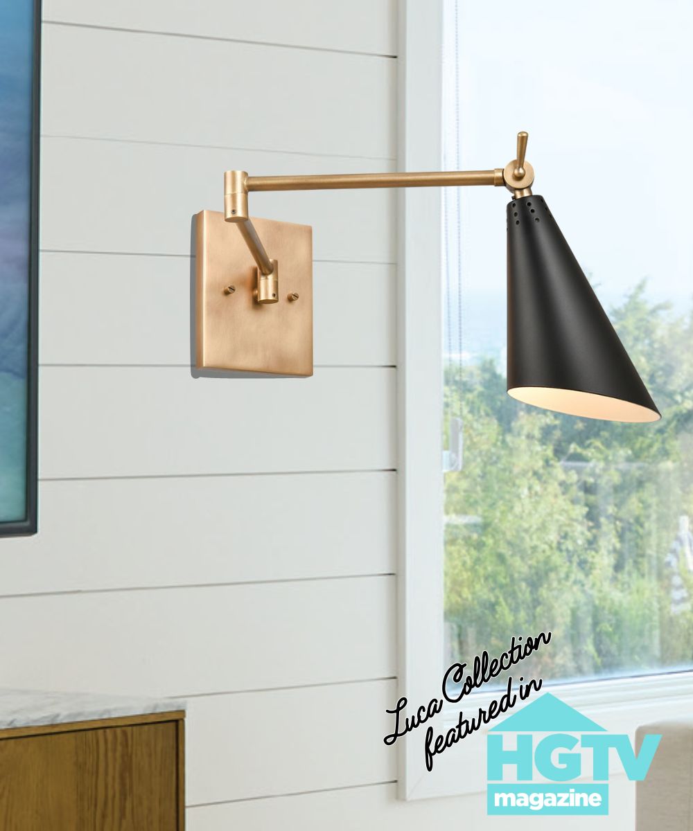 Luca 1-Light sconce  Natural Brass / Matte Black