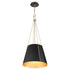 Denise 1-light Pendant Matte Black w/ Aged Brass