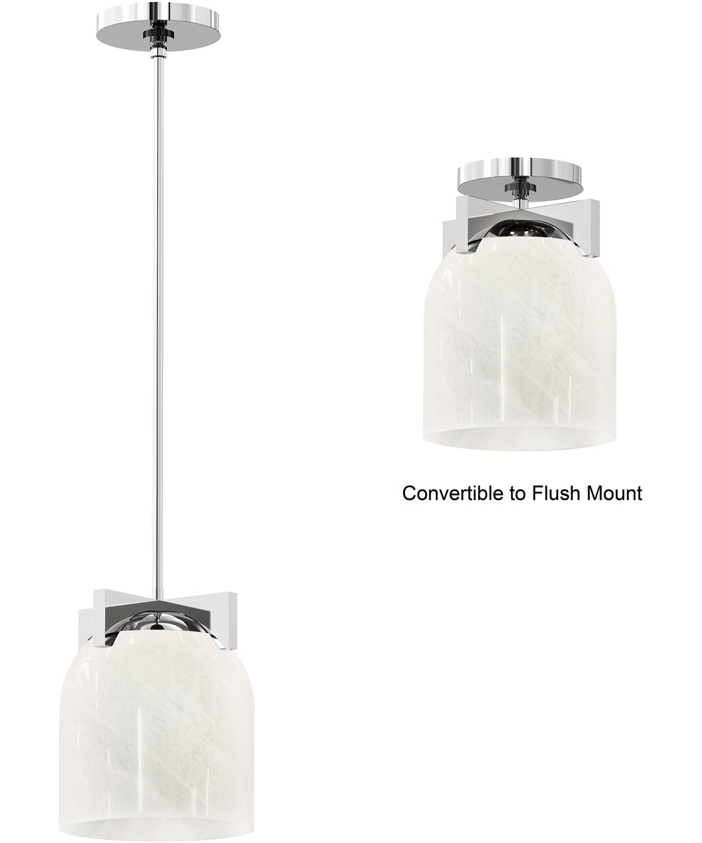 Scoop 1-Light Pendant/Flush Mount Polished Chrome