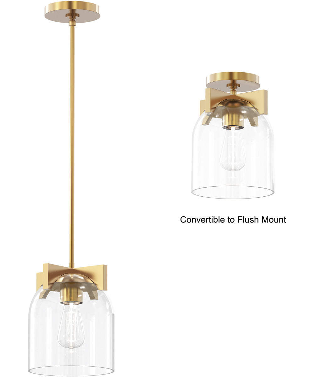 Scoop 1-Light Pendant/Flush Mount Natural Aged Brass