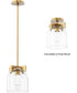 Scoop 1-Light Pendant/Flush Mount Natural Aged Brass