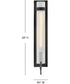 Ryden 1-Light Large Tall Single Light Sconce in Black