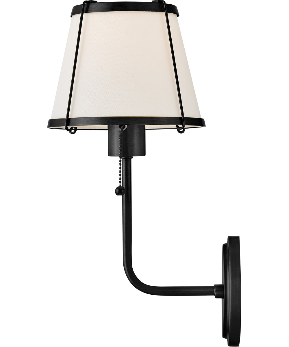 Clarke 1-Light Medium Single Light Sconce in Black