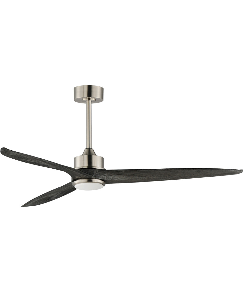 Woodwind 72 inch Solid Wood Blade Fan w LED Light Kit Satin Nickel