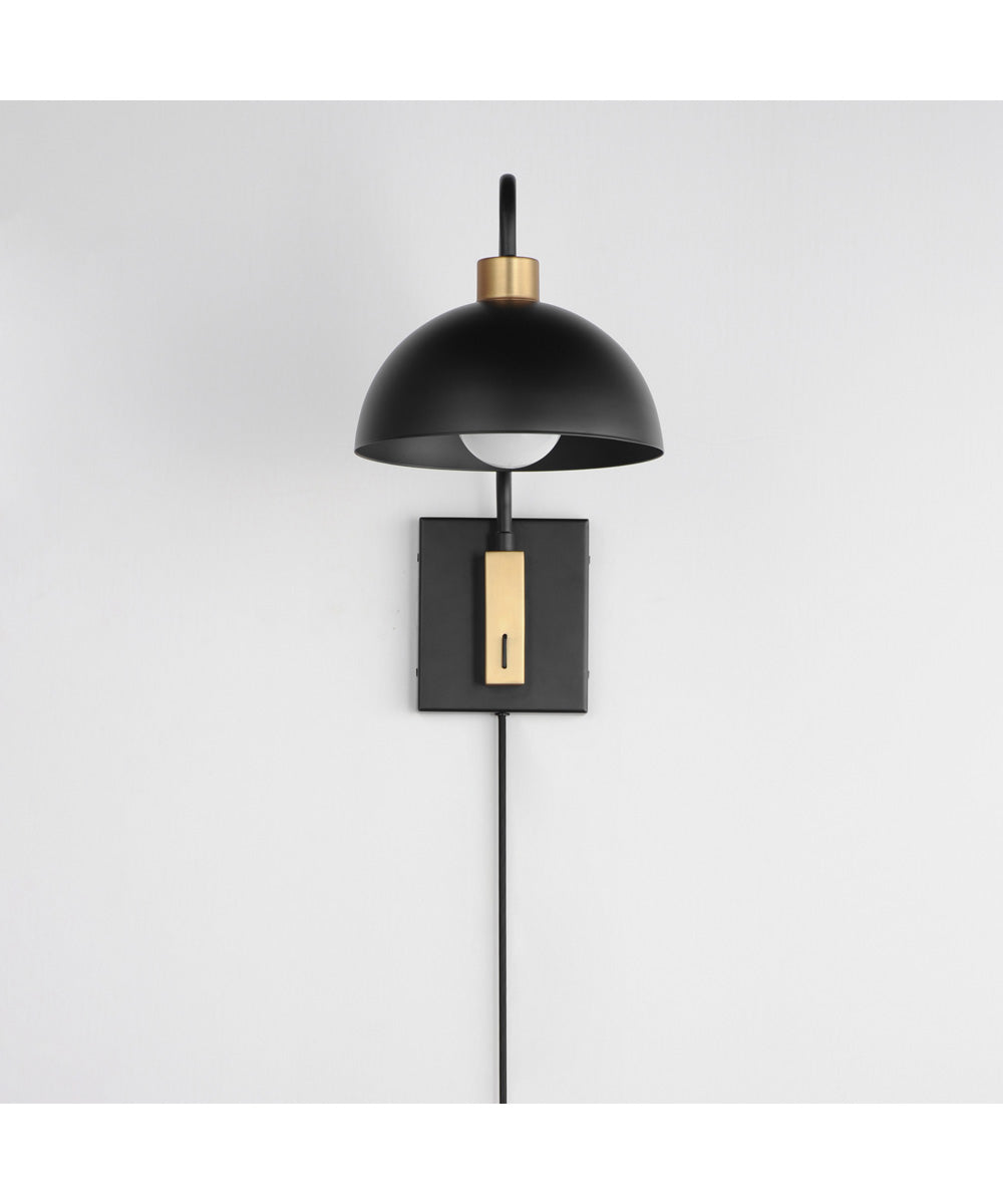 Thelonious 1-Light Wall Sconce Black / Natural Aged Brass