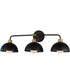 Thelonious 3-Light Bath Vanity Black / Natural Aged Brass