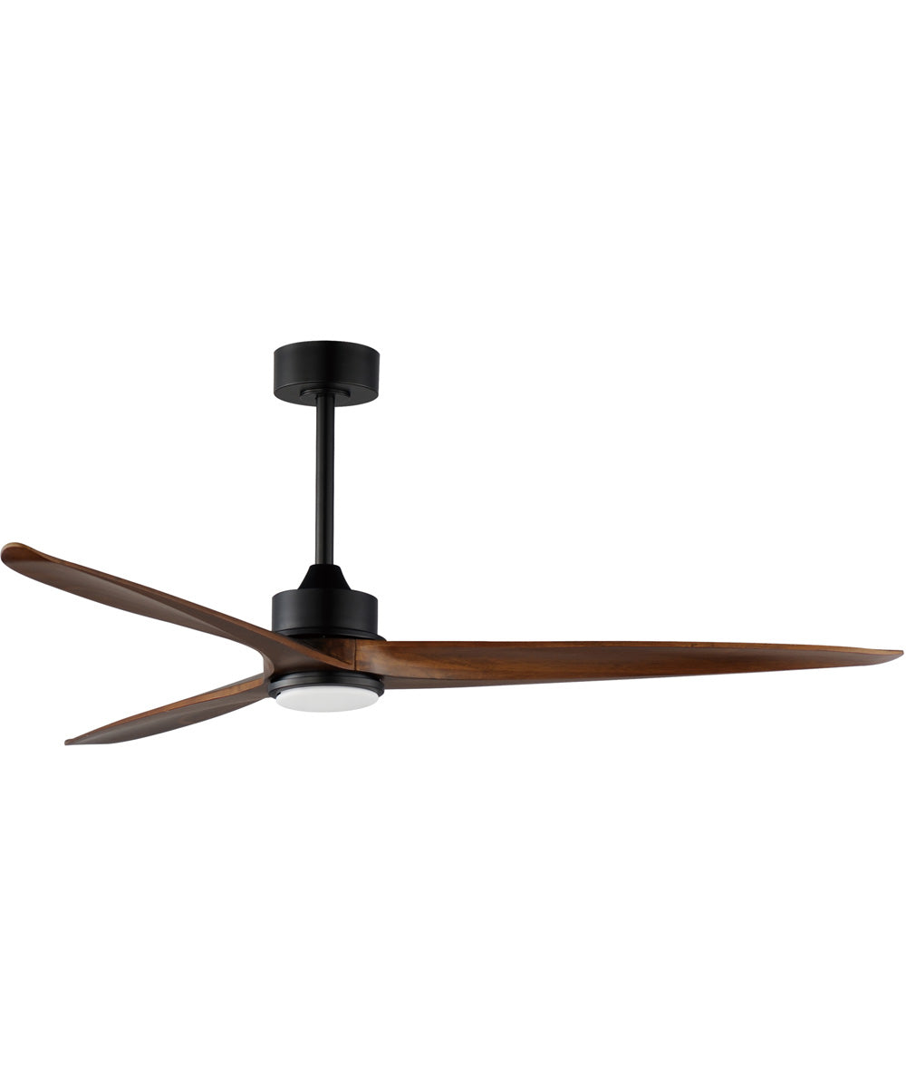 Woodwind 80 inch Solid Wood Blade Fan W LED Light Kit Black