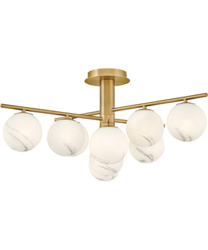 Selene 9-Light Large Semi-Flush Mount in Lacquered Brass