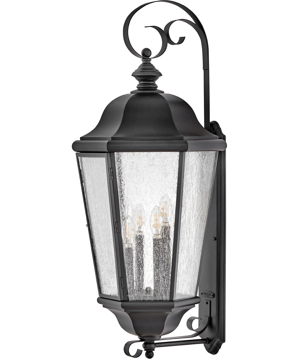 Edgewater 4-Light Extra Large Wall Mount Lantern in Black