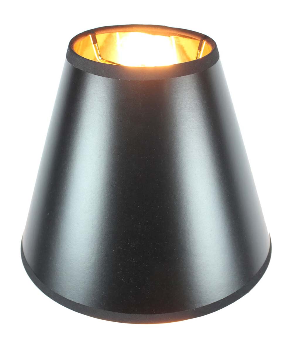 5x10x8.5" CLIP-ON FITTER Black Parchment Empire Lampshade