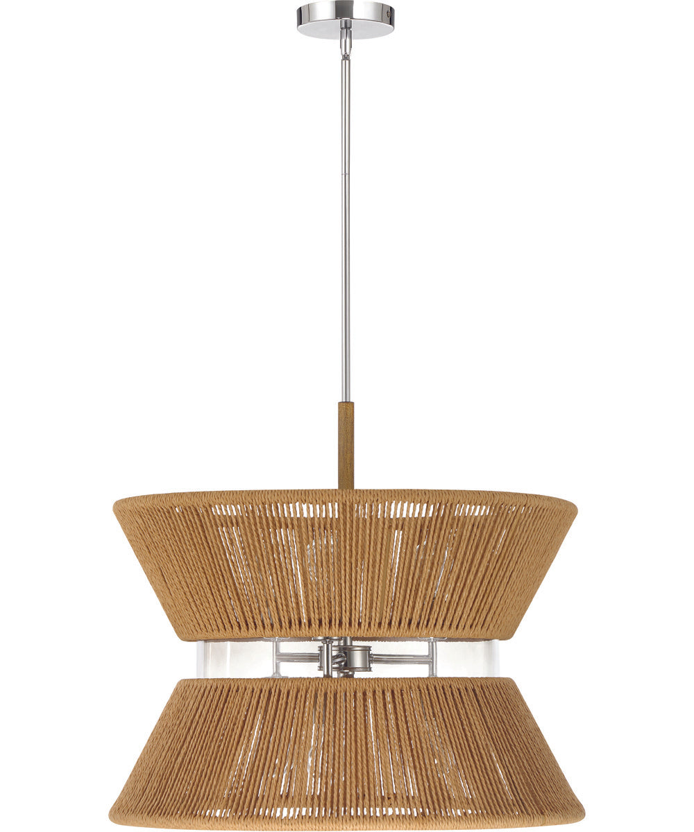 Serena 6-Light Lighting Chrome/Walnut