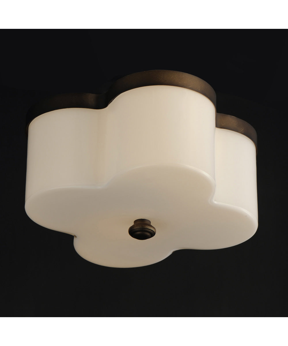 Clover 2-Light Flush Mount Antique Bronze