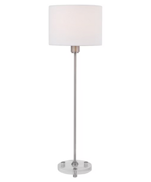 Wick Nickel Buffet Lamp