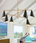 Luca 6-Light chandelier  Natural Brass / Matte Black