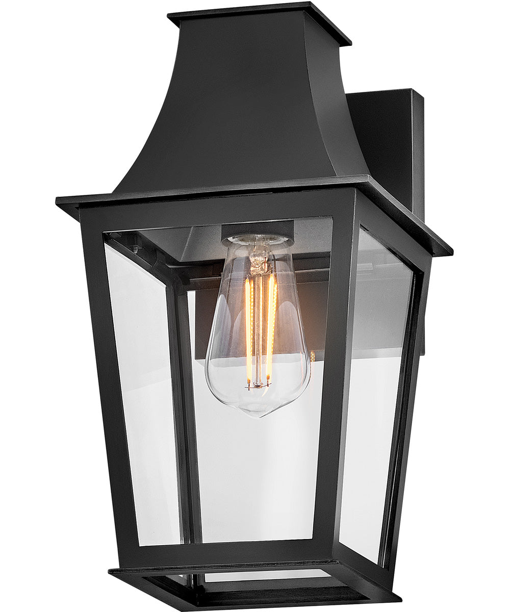 Georgetown 1-Light Small Wall Mount Lantern in Black