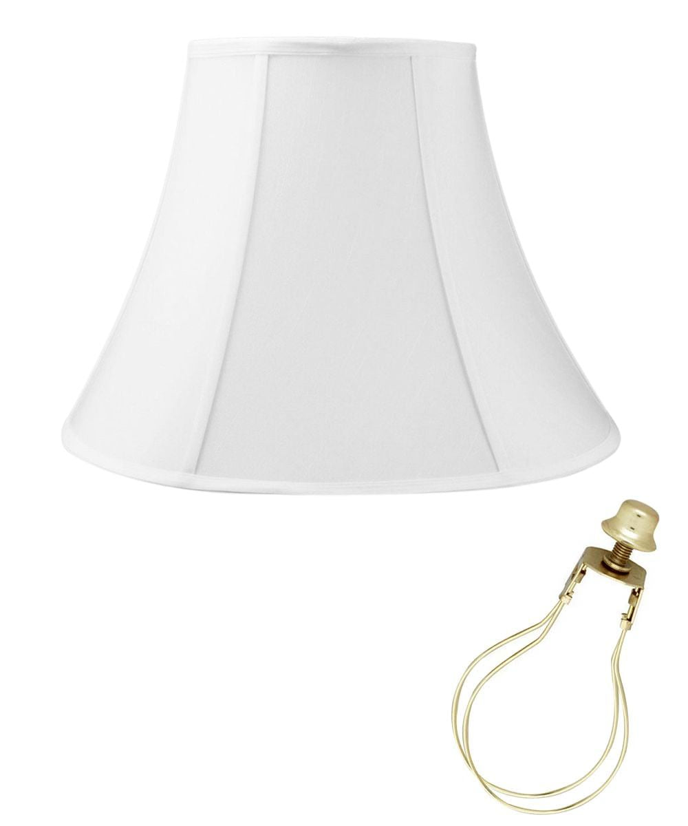 6x12x9.5" CLIP-ON FITTER White Shantung Bell Lampshade