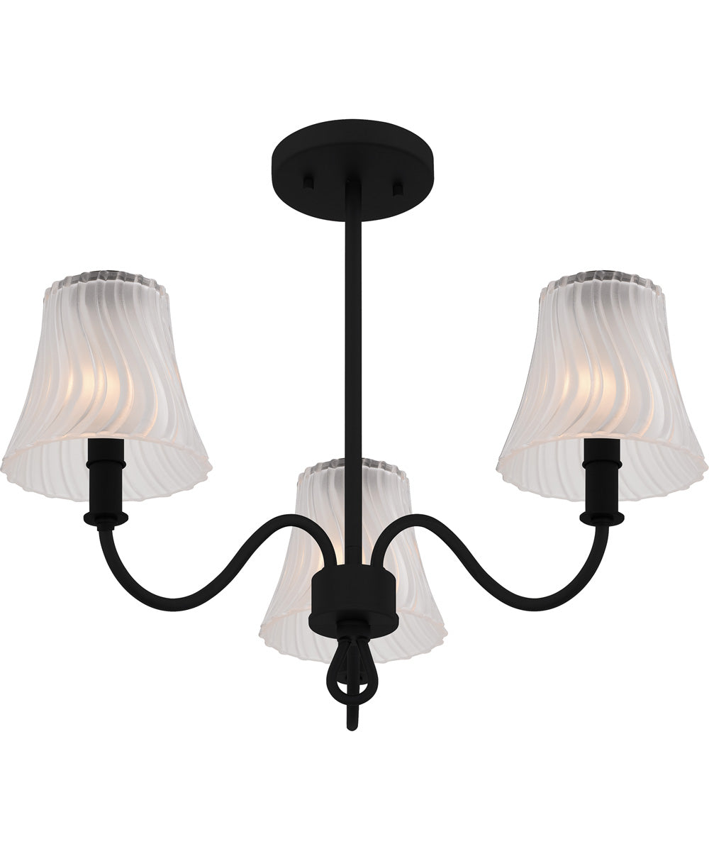 McKinney Extra Large 3-light Semi Flush Mount Matte Black