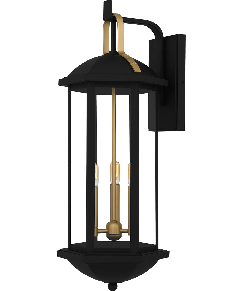 Crestfield Large 3-light Outdoor Wall Light Matte Black