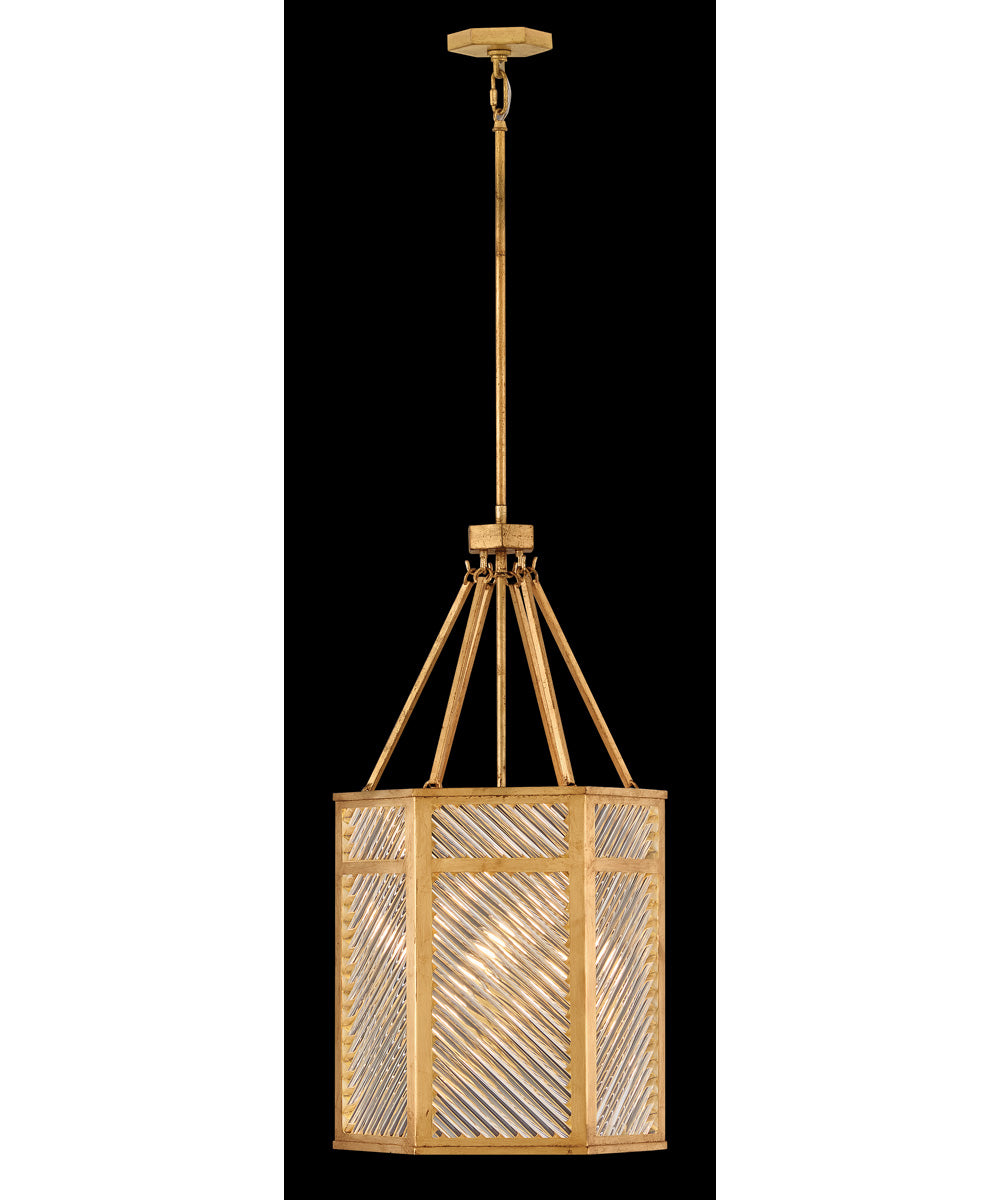 Sura 4-Light Large Pendant in Distressed Brass