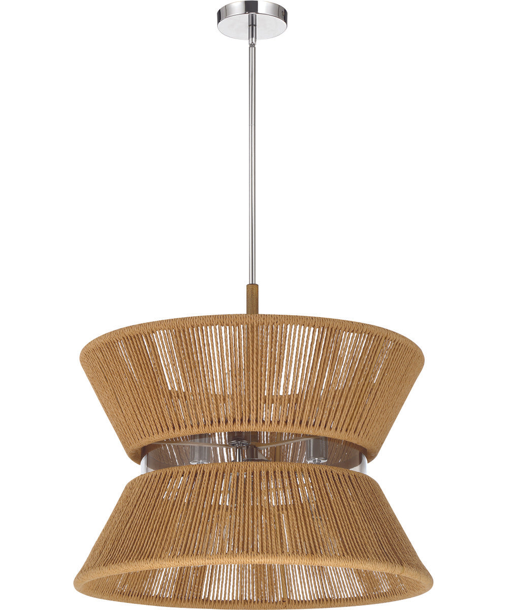 Serena 6-Light Lighting Chrome/Walnut