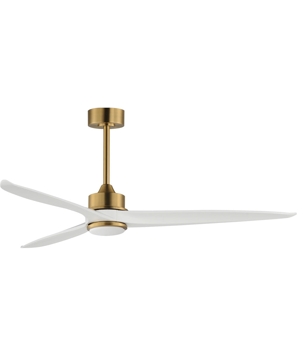 Woodwind 72 inch Solid Wood Blade Fan w LED Light Kit Natural Aged Brass