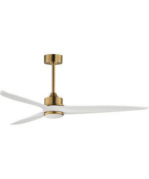 Woodwind 72 inch Solid Wood Blade Fan w LED Light Kit Natural Aged Brass