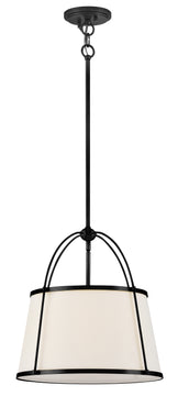 Clarke 1-Light Large Drum Pendant in Black