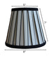 5"x8"x7" Metropolitan Softback Empire Edison Clip On Lampshade, Eggshell with Black Highlight Trim